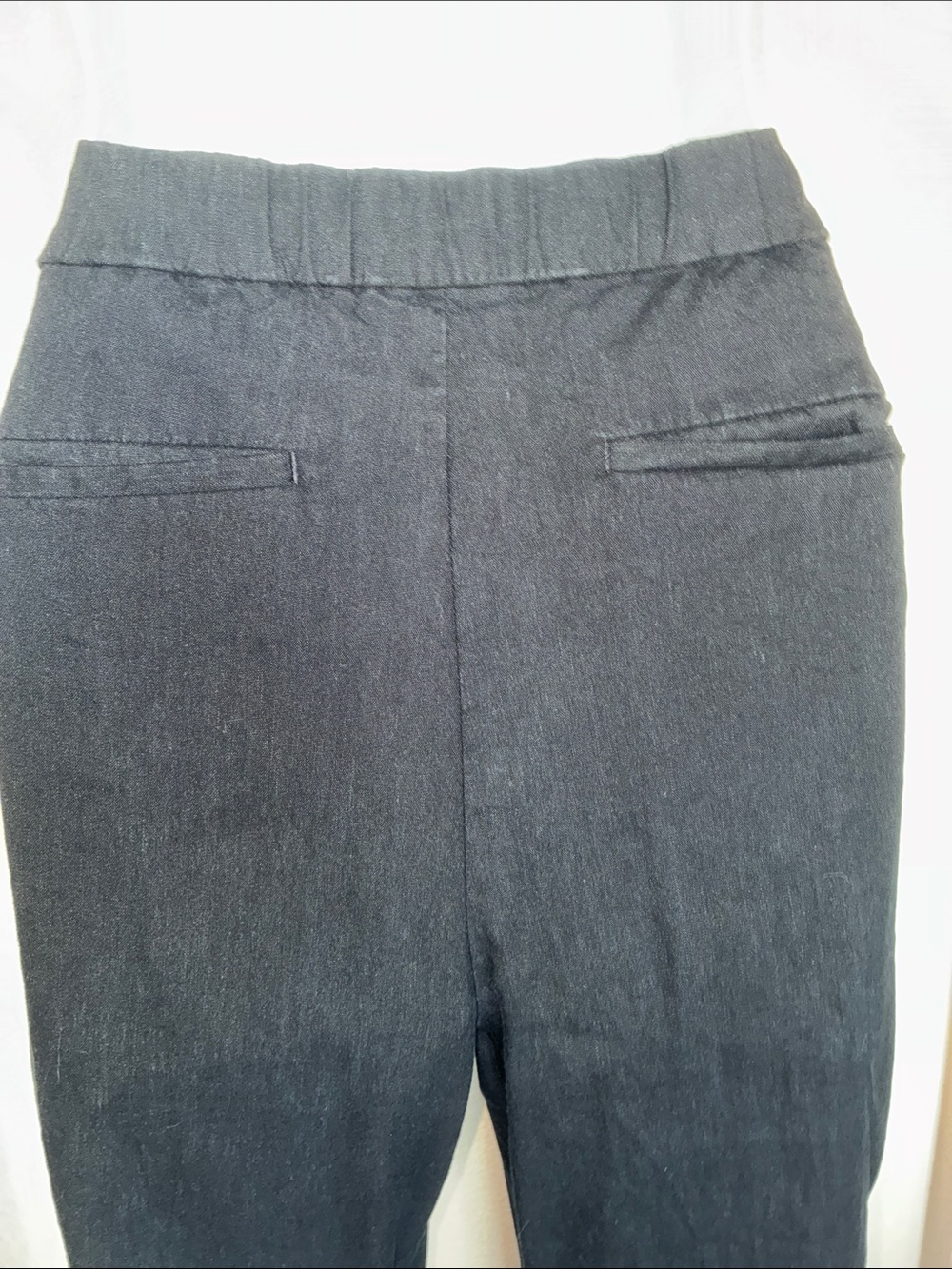 J. Jill Linen Pants Women's M, Black, Stretch Pull-On, 4 pockets, Cuffs. euc - Picture 7 of 15